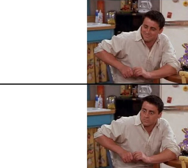 Surprised Joey meme template — Templates meme