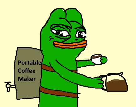 Pepe smug portable coffee maker — Pepe meme