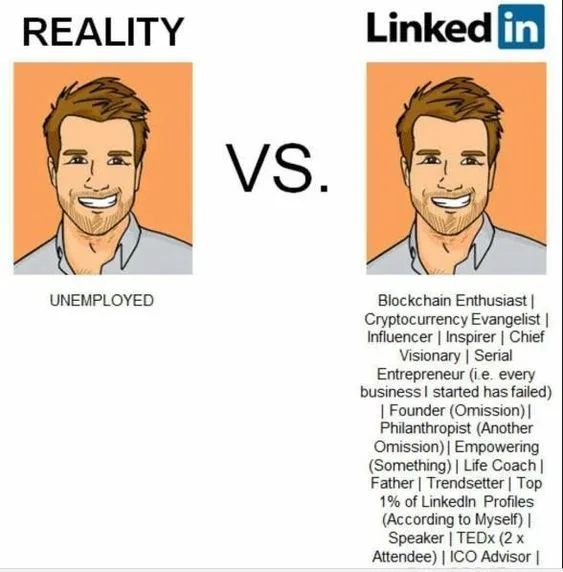 Reality vs Linkedin Crypto — Crypto meme