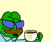 Pepe sunglasses monster coffee — Pepe meme