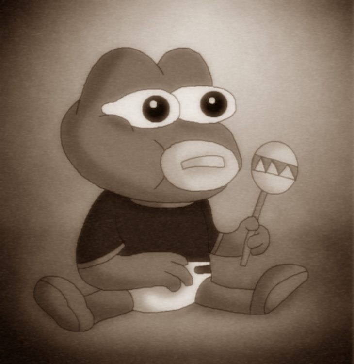 Pepe baby picture black white — Pepe meme