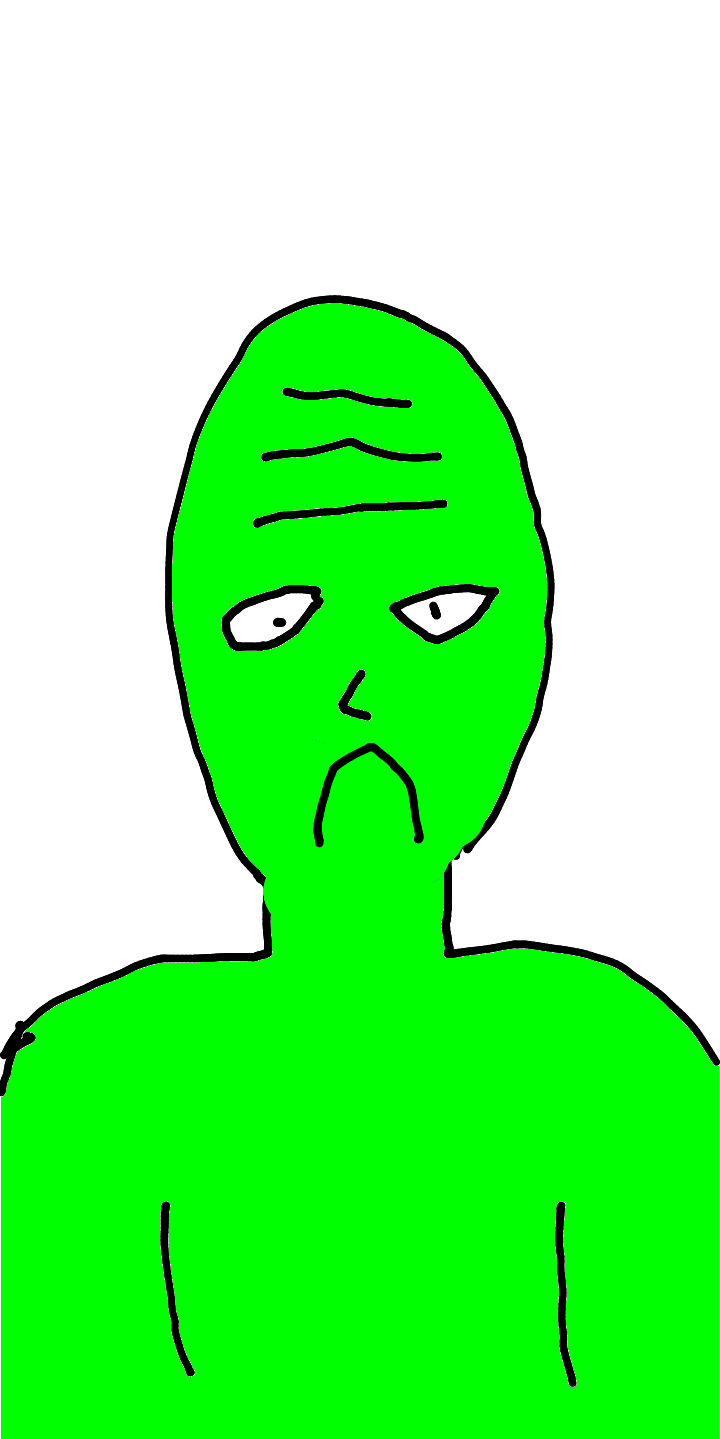 Green wojak sad cartoon — Wojak meme
