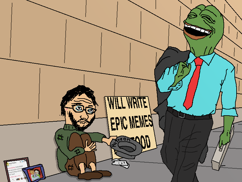 Pepe businessman laughs wojak — Pepe meme