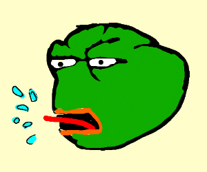 Pepe badly drawn spitting — Pepe meme
