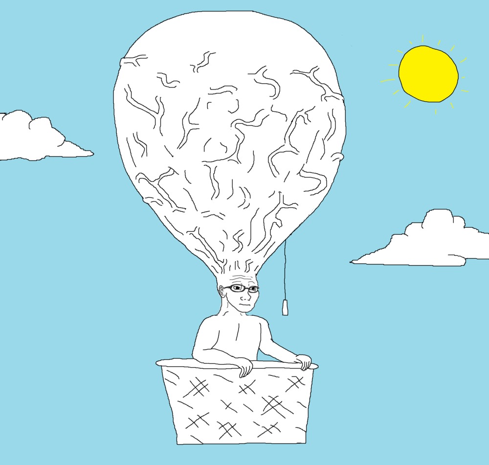Wojak big brain balloon head — Wojak meme