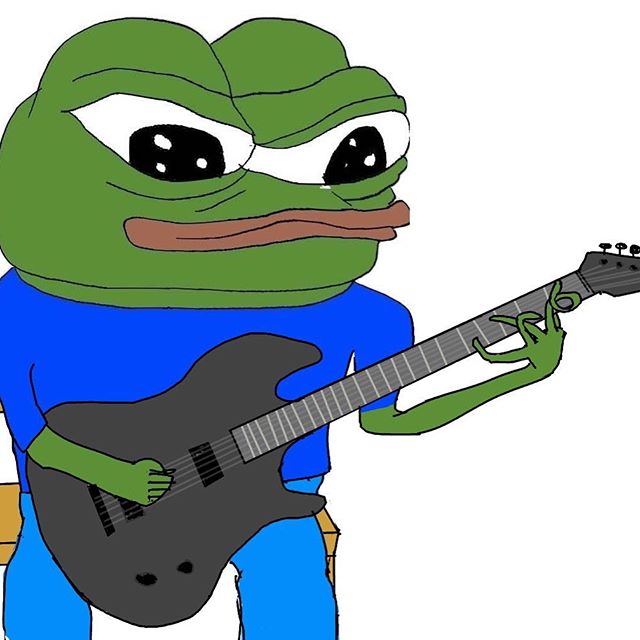 Pepe playing electric guitar — Pepe meme
