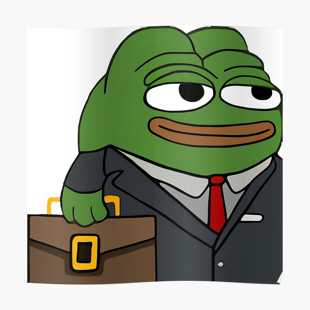 Pepe mini businessman with suitcase — Pepe meme