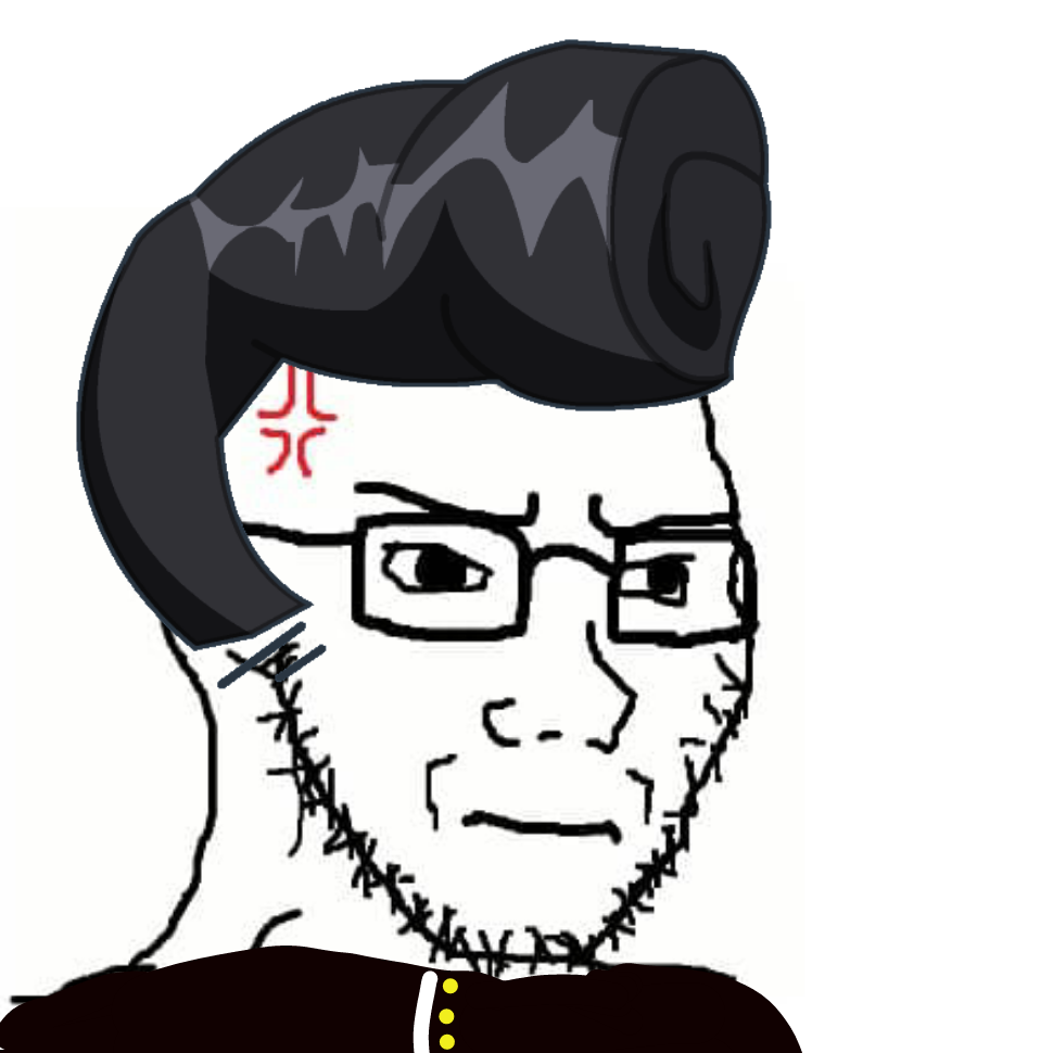 Wojak soy boy glasses greaser haircut — Wojak meme