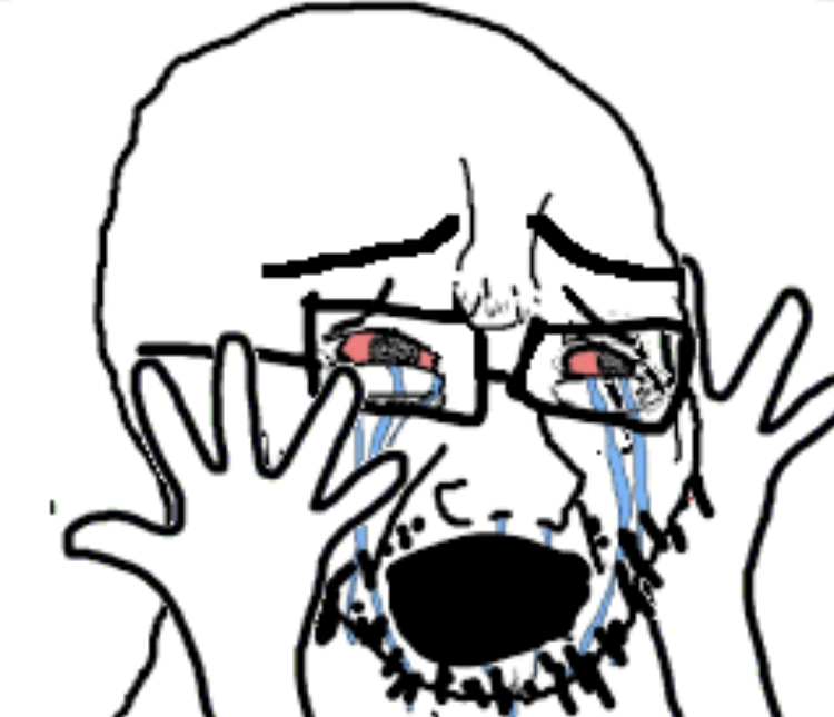 Wojak soy boy crying incredulous — Wojak meme