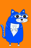 Toshi cat bashful — $TOSHI meme