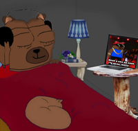 Bobo in bed listening to rapper bobo — Bobo meme