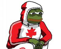 Pepe sad canadian wearing hoodie — Pepe meme