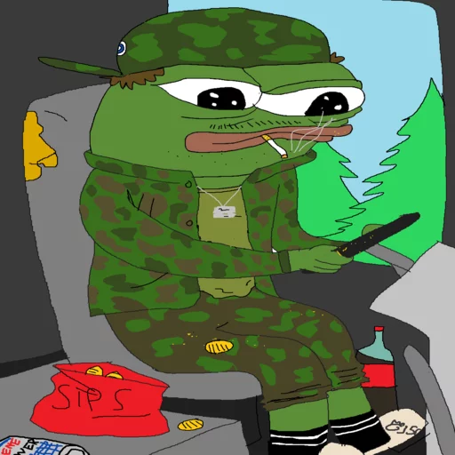 Soldier at computer Frog Friends sticker — Sticker Packs meme