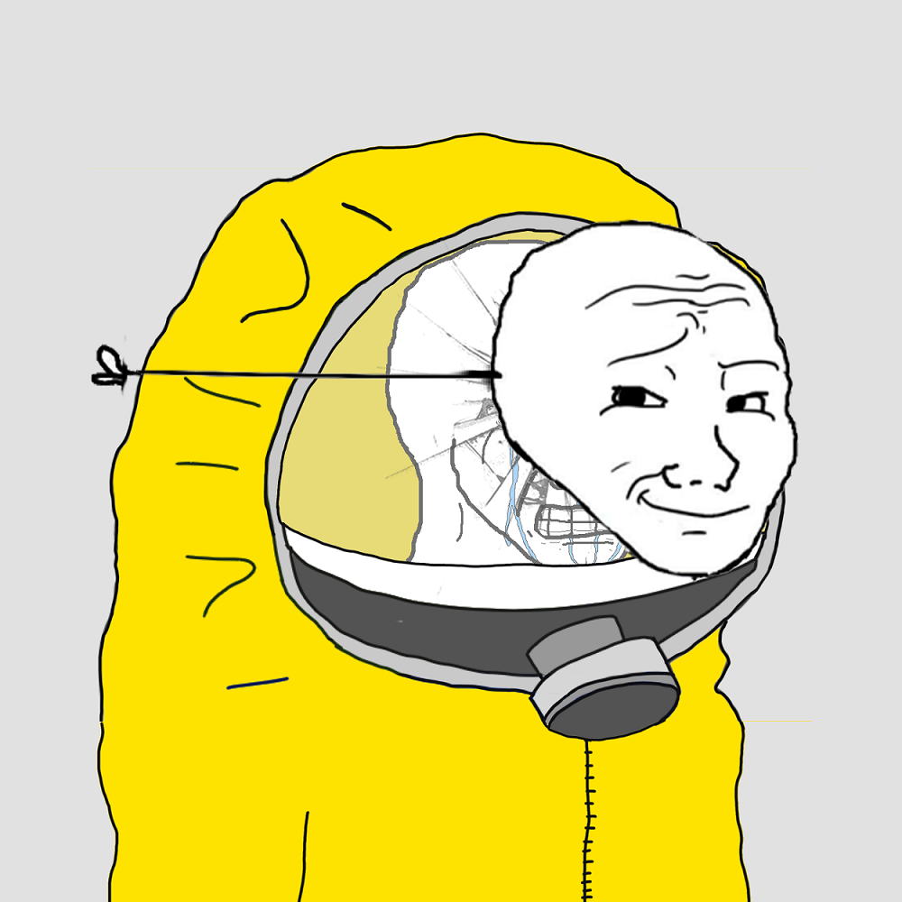 Wojak hazmat suit confident mask — Wojak meme