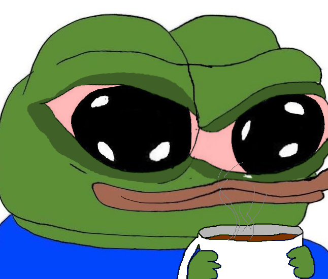 Pepe apu big red eyes drinking coffee — Apu meme