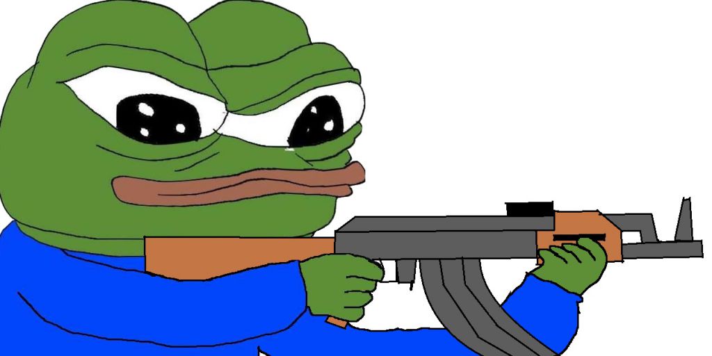 Pepe shooting ak 47 — Pepe meme