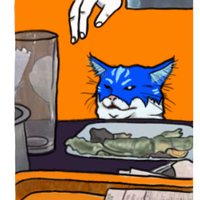 Toshi cat table meme — $TOSHI meme