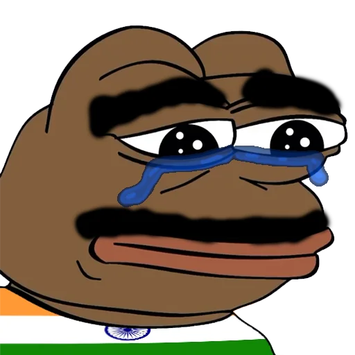 Crying brown pepe Jeet Degen sticker — Sticker Packs meme