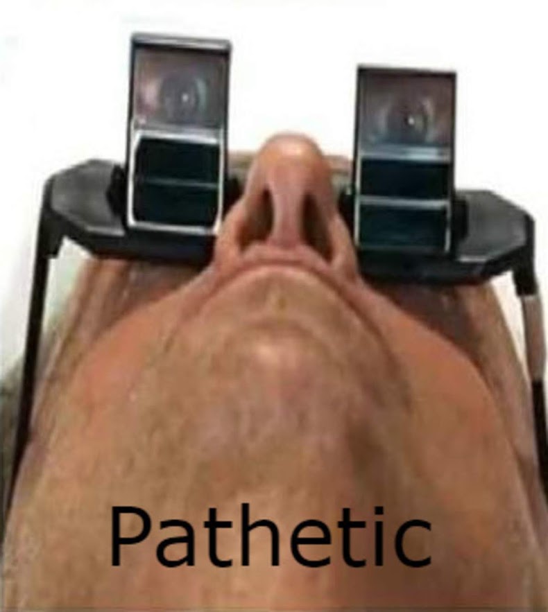 Glasses laying down pathetic — Reaction meme