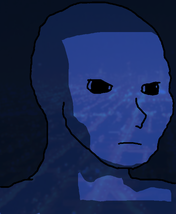 Wojak blue city night — Wojak meme