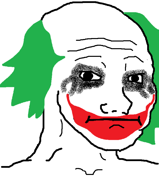 Wojak in joker makeup — Wojak meme