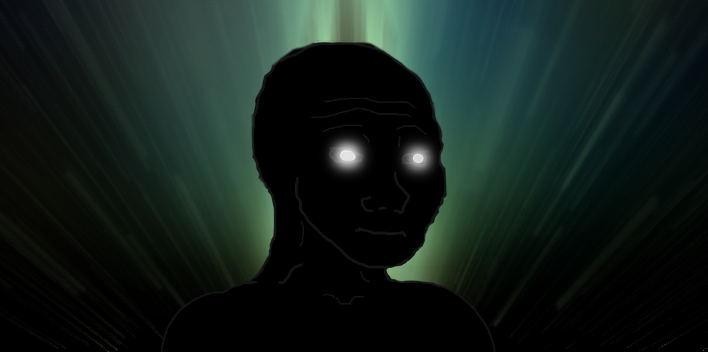 Dark wojak white eyes — Wojak meme