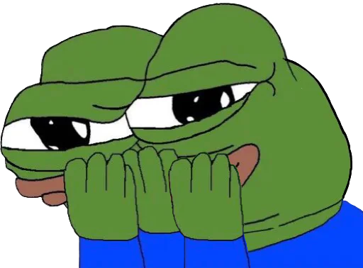 Pepe laughing covering mounth three hands — Pepe meme