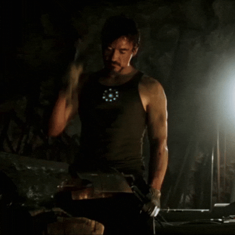 Robert Downey Jr Hammering — Reaction meme