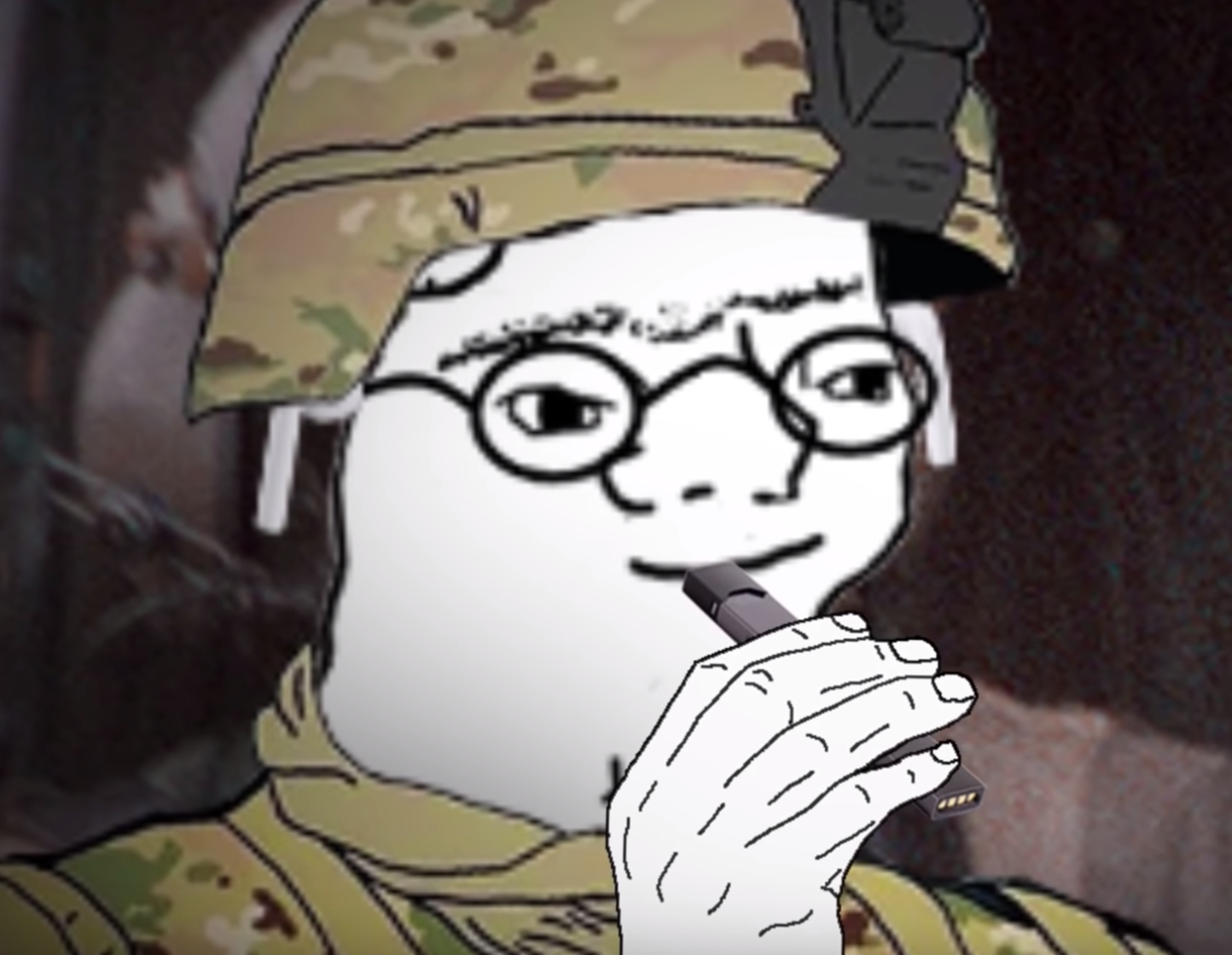 Zoomer soldier vaping juul — Zoomer meme