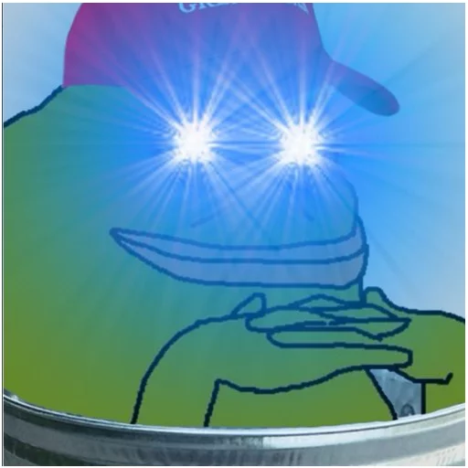 Glowing eyes Groyper sticker — Sticker Packs meme