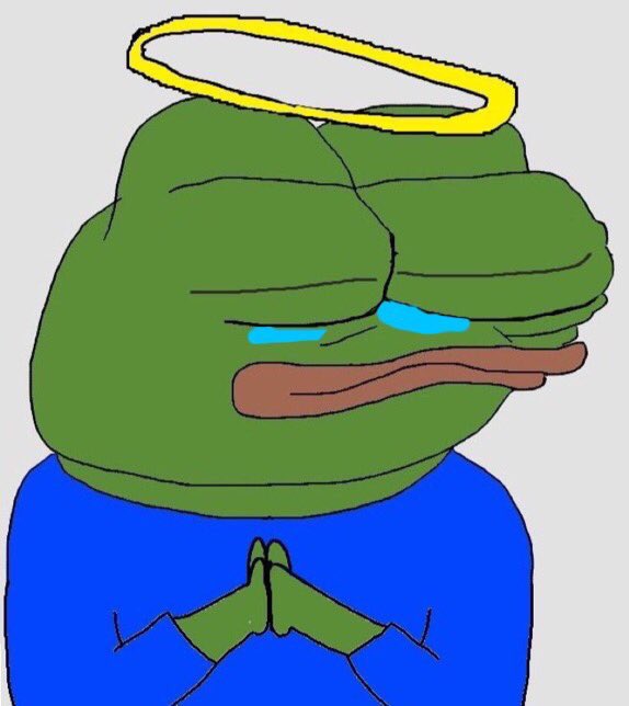 Pepe halo pray — Pepe meme