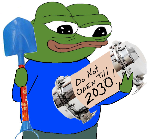 Pepe burying time capsule until 2030 — Pepe meme