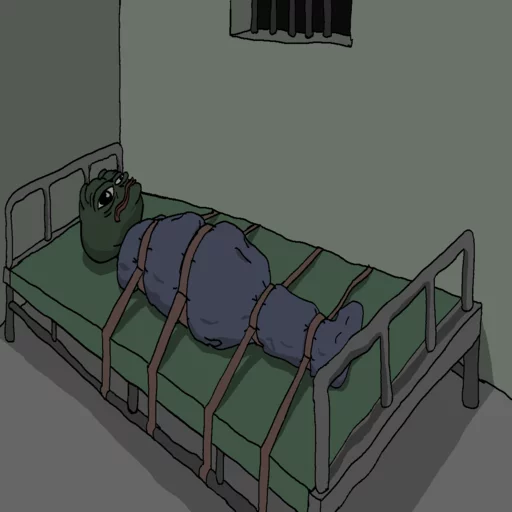 Hospital bed Frog Friends sticker — Sticker Packs meme