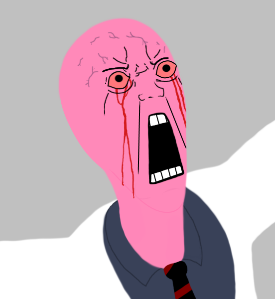 Pink wojak yelling — Wojak meme