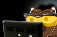Bobo wearing yellow glasses nervous — Bobo meme