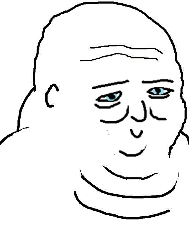 Wojak fat with pushed in droopy face — Wojak meme