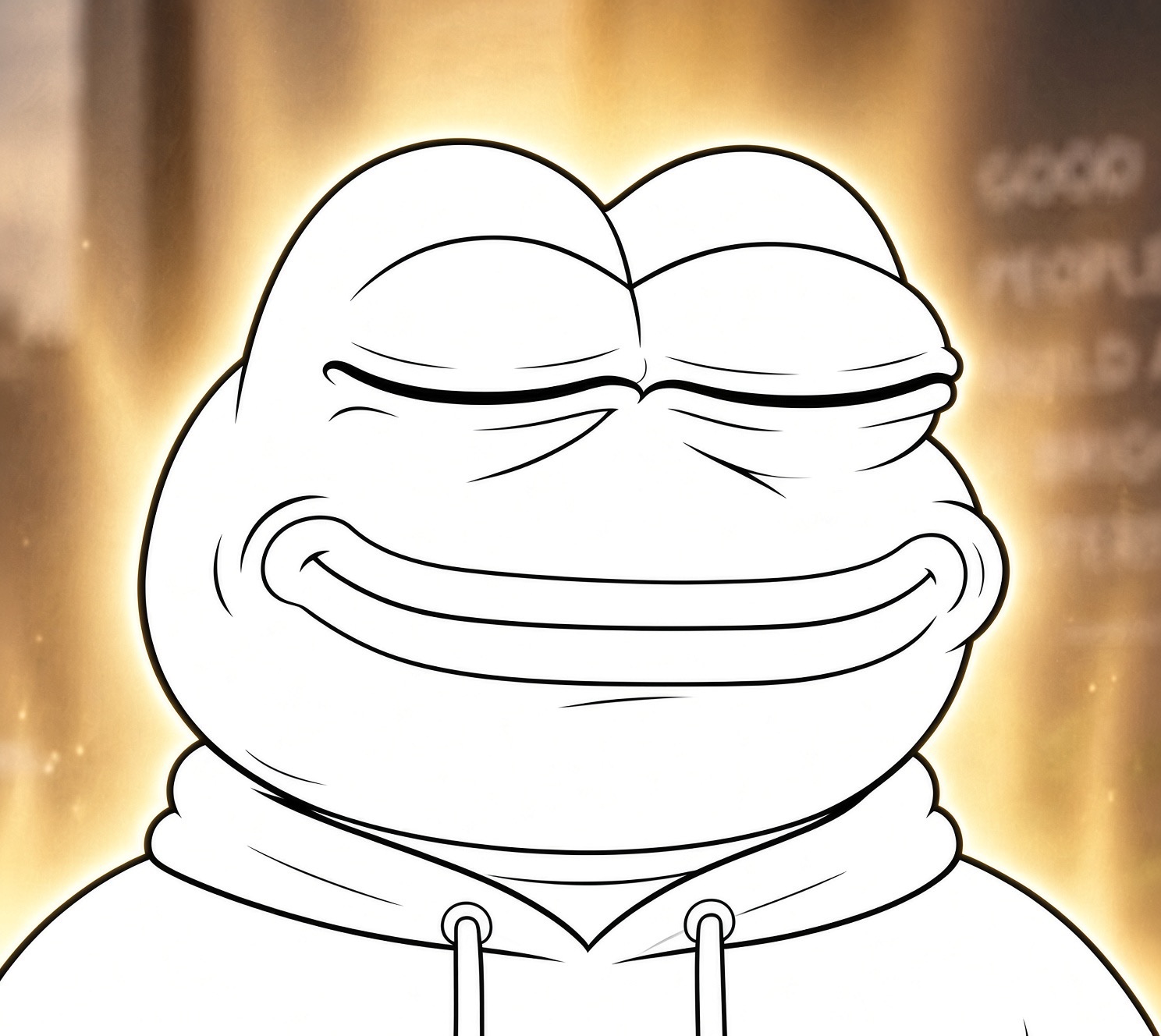White glowing Pepe — Pepe meme