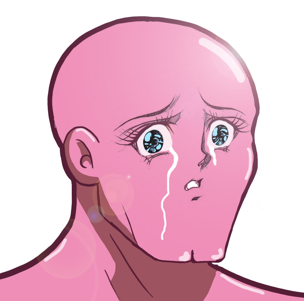 Pink nujak crying — Wojak meme