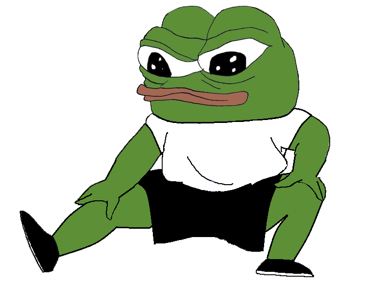 Pepe stretching out — Pepe meme