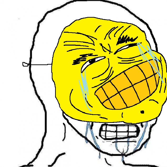 Wojak crying laughing guy mask — Wojak meme