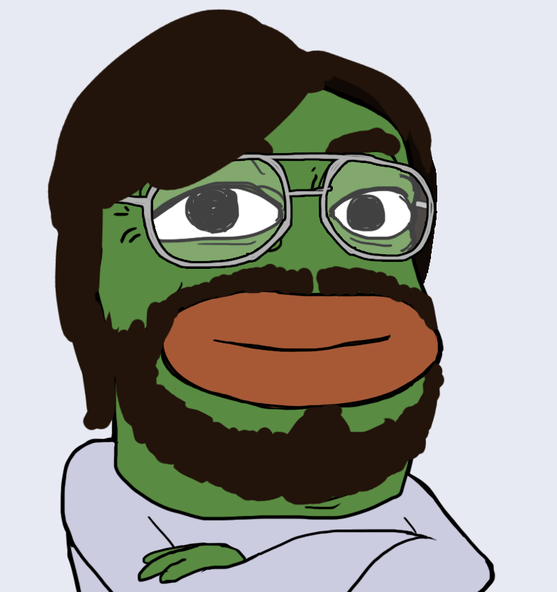 Pepe glasses beard computer nerd — Pepe meme
