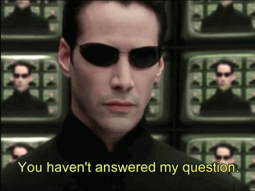 You Haven't Answered My Question — Reaction meme