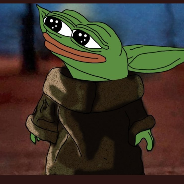 Pepe baby yoda looking up — Pepe meme