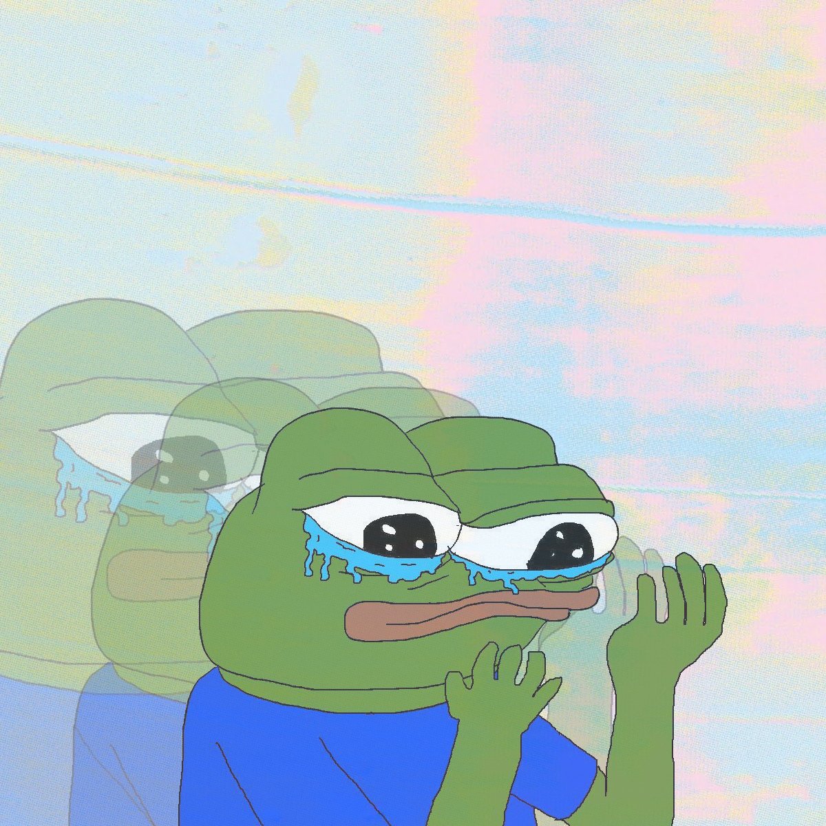 Pepe crying fading — Pepe meme