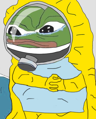 Pepe hazmat suit hugging pillow — Pepe meme