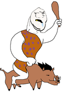 Grug riding warthog — Grug meme