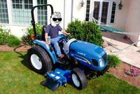 Boomer drives big new holland mower tractor — Boomer meme