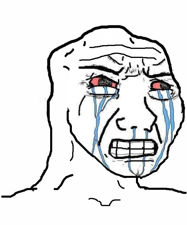 Wojak small brain crying — Wojak meme