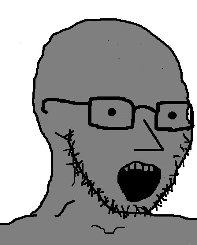 Wojak soy boy npc glasses — Wojak meme
