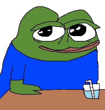 Pepe cute glass of water — Pepe meme